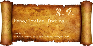 Manojlovics Indira névjegykártya